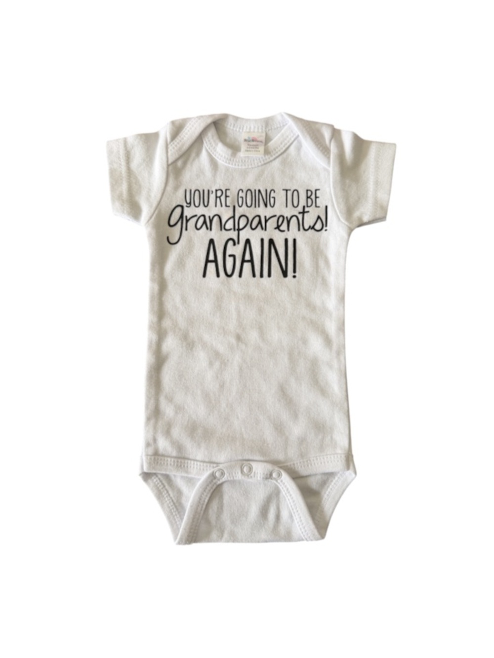 White Baby Bodysuit - "You're Going to Be Grandparents Again!" Announcement